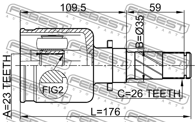 ШРУС 0511-M320ATLH 0511-M320ATLH FEBEST