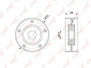 Ролик приводного ремня CHEVROLET Cruze (09-),Orlando (11-),Aveo (12-) натяжителя PB-5341 LYNXAUTO