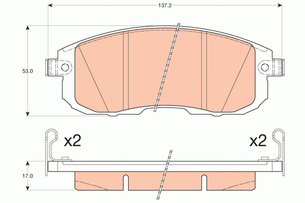 Колодки тормозные NISSAN Cube (08-),Tiida (04-) передние (4шт.) TRW GDB3616 TRW