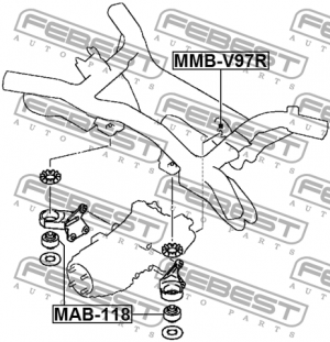 Опора задн дифференциала MITSUBISHI OUTLANDER CW# 2006-2012 MAB-118 MAB-118 FEBEST