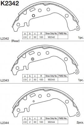Колодки тормозные барабанные TOYOTA YARIS 99 K2342 K2342 MK KASHIYAMA