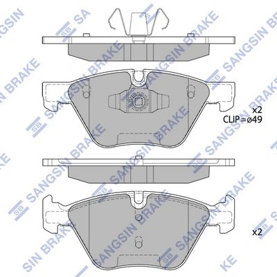 Колодки тормозные дисковые BMW E81/82/87/88/90/92 2.0-3.0i/2.0D 04 SP2214 SP2214 SANGSIN