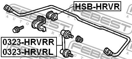 тяга стабилизатора заднего левая!\ Honda HR-V 1.6 16V 99> 0323-HRVRL FEBEST