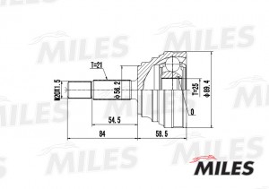 ШРУС наружный RENAULT 19/CLIO 1.4-1.9D 88-95 (GKN 303433) GA20385 GA20385 MILES