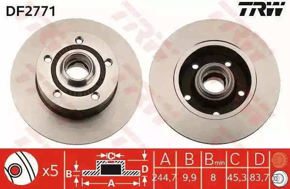 AUDI A4 B5 94-98 245x10x5 DF2771 TRW