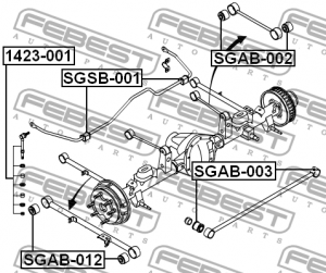 Сайлентблок задн тяги SSANG YONG KYRON 2005-2012 SGAB-012 SGAB-012 FEBEST