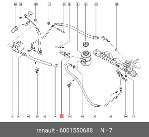 кронштейн бачка ГУР!\ Renault 6001550688 RENAULT