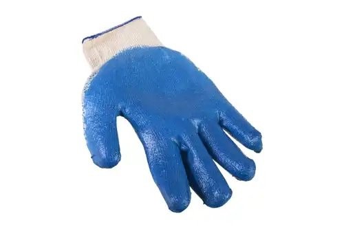 перчатки! х/б с 1-слойным латексным обливом (13 класс вязки, белые с синим)\ BRX0050008 BRIX