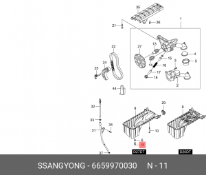 Пробка сливная SSANGYONG Actyon (05-),Rexton (01-) поддона картера OE 6659970030 SSANG YONG