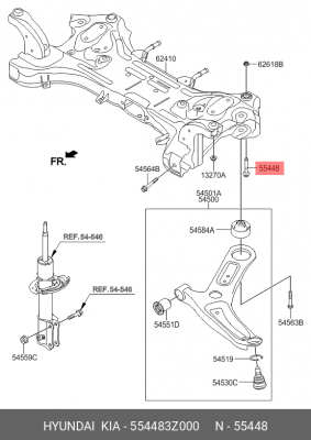 Болт HYUNDAI KIA OE 554483Z000 HYUNDAI KIA