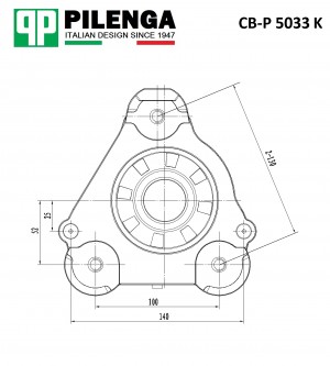 Опора верхняя передней стойки левая с подш. BOXER III CB-P5033K CBP5033K PILENGA
