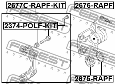 Ремкомплект передн суппорта SKODA FABIA Mk2 (5J) 2007-2014 2675-RAPF 2675-RAPF FEBEST
