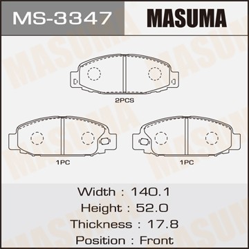 колодки дисковые передние!\ Mitsubishi Canter 2.8-5.0 94> MS3347 MASUMA