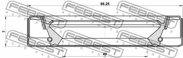 САЛЬНИК КОРОБКИ СКОРОСТЕЙ 49X66.25X7X7.3 подходит для NISSAN QASHQAI J10E 2006.1 95GEY-51660707R FEBEST