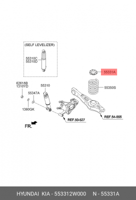 Прокладка HYUNDAI Santa Fe (12-) пружины подвески задней верхняя OE 553312W000 HYUNDAI KIA