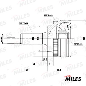 ШРУС наружный с ABS TOYOTA YARIS I/VERSO 1.3-1.5VVTI 99-05 (GKN 304703) GA20642 GA20642 MILES