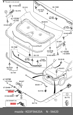 ЗАМОК КАПОТА KD3F56620A KD3F56620A MAZDA