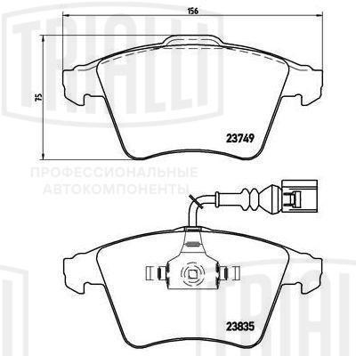 Колодки торм. для а м VW Touareg (02-) т с Ate диск. перед. (PF 4374) PF 4374 TRIALLI