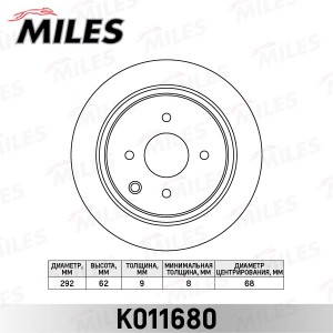 Диск тормозной задний NISSAN TIIDA 07- (TRW DF6317) K011680 K011680 MILES