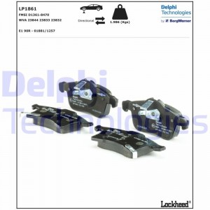 LP1861 колодки дисковые п.\ Opel Astra 1.2i-1.9DTi/Meriva 1.4-1.7DTi 03> LP1861 DELPHI