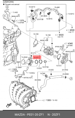 УПЛОТНИТЕЛЬНОЕ КОЛЬЦО  PE0120ZF1 PE01-20-ZF1 MAZDA