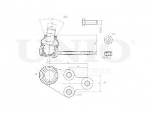 Опора шаровая передняя нижняя левая SSP-20133 UNIO