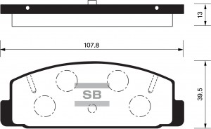 Колодки тормозные MAZDA 6 (GG) (02-07) (1.8/2.0/2.3),626 (GF) (1.8/2.0) задние ( SP2028 SANGSIN