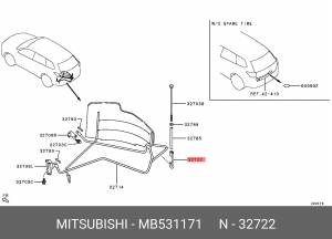 Держатель MITSUBISHI кронштейна запасного колеса OE MB531171 MITSUBISHI