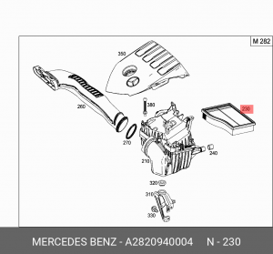 Фильтр воздушный MERCEDES A (W177) OE A2820940004 MERCEDES BENZ