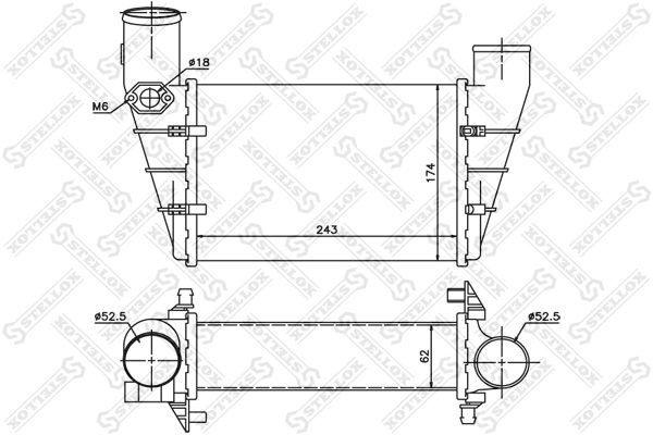 интеркулер!\ VW Passat, Audi A4/A6 1.8T/1.9TDi 95-01 10-40081-SX STELLOX