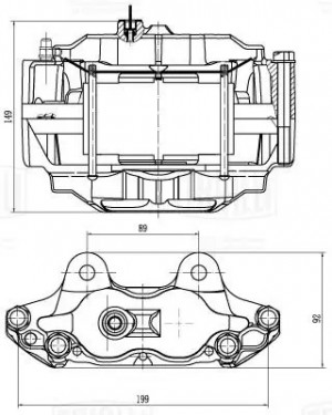 Суппорт торм. Toyota Land Cruiser 80 (89-)/Hilux (89-) перед. лев. d=43мм (CF 00 CF 002433 TRIALLI
