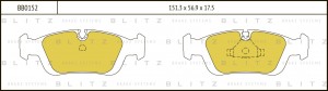 колодки дисковые передние!\ BMW E36 1.6i-2.8i/1.8TD-2.5TDs 90> BB0152 BLITZ