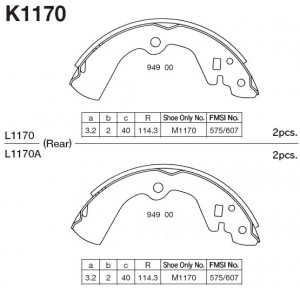 K1170-01 4127.00=464SBS=138 100-SX=361401B=FSB258 !колодки барабанные\ Nissan Bl K1170 MK KASHIYAMA