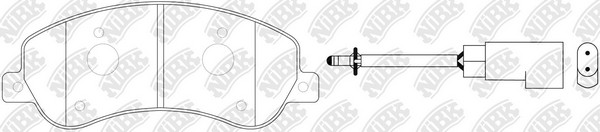 Колодки тормозные дисковые (с датчиком износа) FORD TRANSIT 330/350 06-/VW AMARO PN0444W NIBK