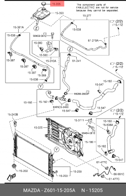 Крышка расширительного бачка Z60115205A Z60115205A MAZDA