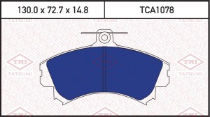 Колодки тормозные дисковые передние MITSUBISHI Carisma 95-VOLVO S40/V40 95- TCA1 TCA1078 TATSUMI
