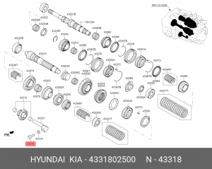 Болт м6 4331802500 HYUNDAI KIA