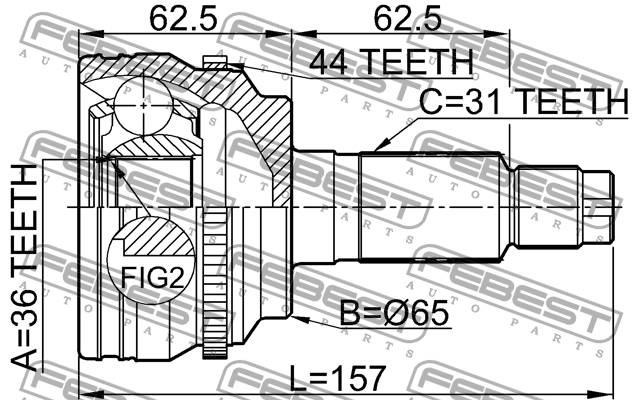 ШРУС 0510-CX7A44 0510-CX7A44 FEBEST