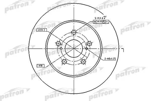 Диск тормозной LAND ROVER Freelander (06-) задний (1шт.) PATRON PBD4493 PATRON