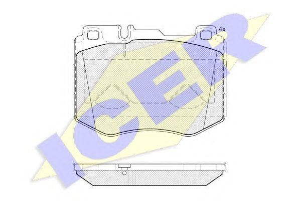 182195 колодки дисковые передние!\ MB W205/S205 2.0/2.2i/D 14> 182195 ICER
