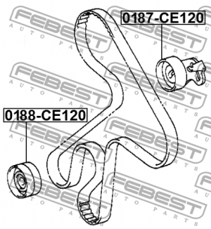 ролик обводной ремня ГРМ!\ Toyota Carina/Corolla/Camry 1.8D-2.2D <97 0188-CE120 FEBEST