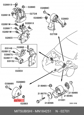 ОПОРА ДВИГАТЕЛЯ MN184251 MN184251 MITSUBISHI