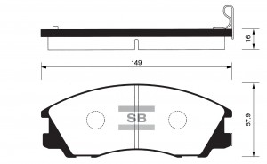 Колодки тормозные HYUNDAI Terracan (01-) передние (4шт.) SANGSIN SP1097 SANGSIN