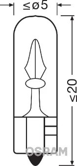 Лампа 12V W2.3W W2x4.6d OSRAM 2723 OSRAM