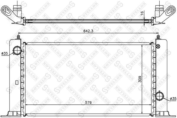 радиатор системы охлаждения!\ Fiat Stilo 1.2-1.4 16V 01> 10-25411-SX STELLOX