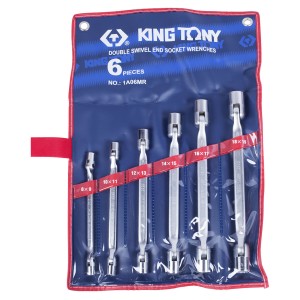 набор торцевых ключей! с шарниром, 8-19 мм, 6 предметов\ 1A06MR KING TONY
