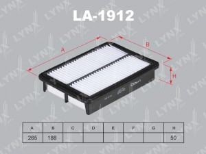 фильтр воздушный!\ Hyndai H-1 2.5CRDI 08> LA-1912 LYNXAUTO