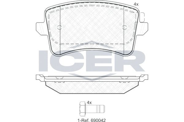 181835 колодки дисковые задние!\ Audi A4/A5 1.8TFSi-3.2FSI/2.7TDi 07> 181835 ICER