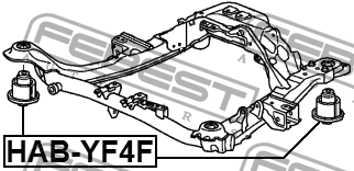 Сайлентблок подрамника HONDA MR-V 2003-2008 HAB-YF4F HAB-YF4F FEBEST