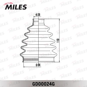 Пыльник ШРУСа наружный (со смазкой) AUDI A3 I-II/VW GOLF III-VII/PASSAT III-VII  GD00024G MILES